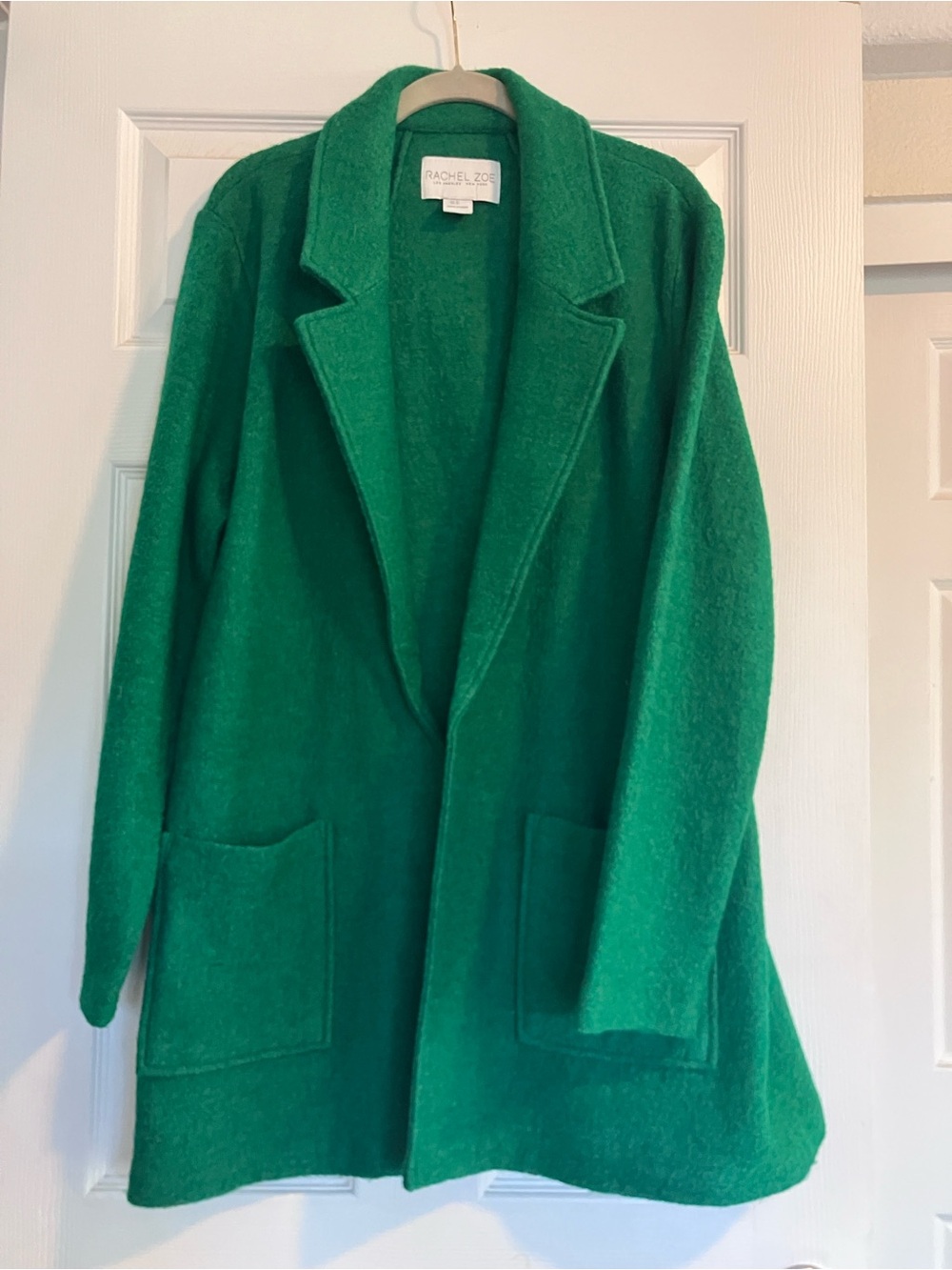 Rachel Zoe Kelly Green Open-Front Blazer Coat